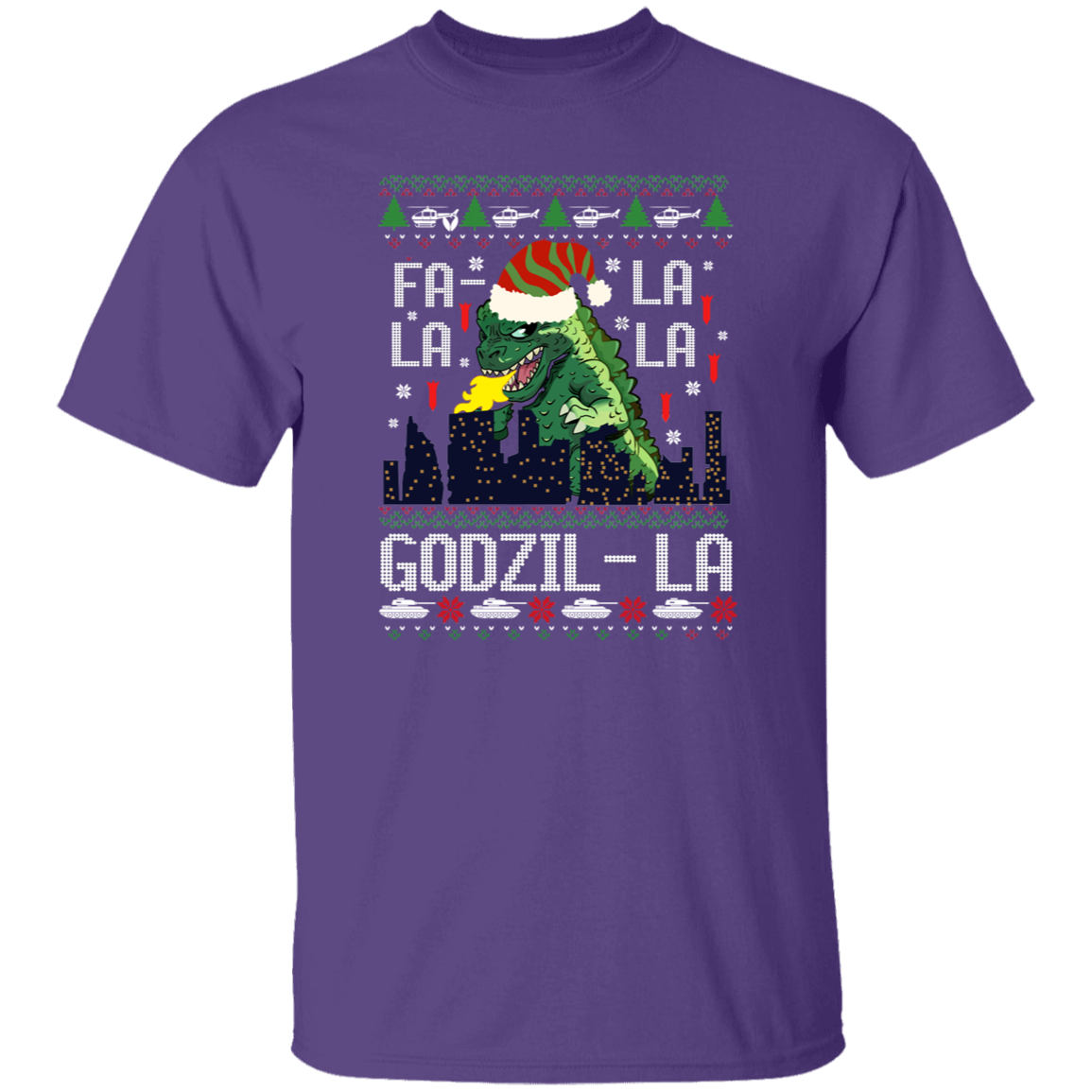 Fa La La La Godzilla Christmas Vintage T-Shirt