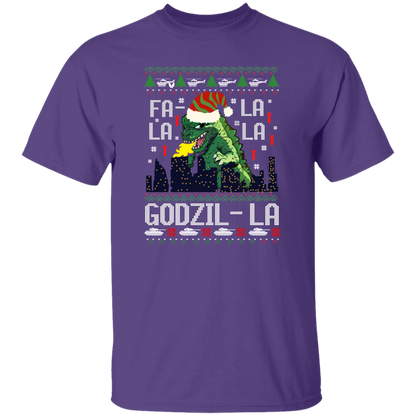 Fa La La La Godzilla Christmas Vintage T-Shirt