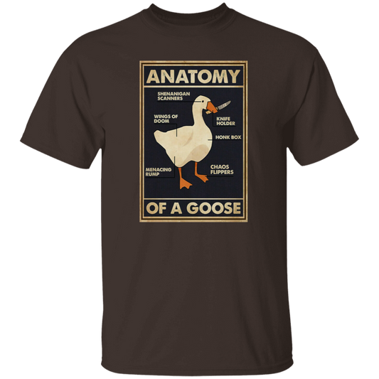 Anatomy of A Goose Funny Vintage T-Shirt, Goose Shirt, Untitled Goose Game Shirt, Funny Gift Tee For You And Your Friends	G500 5.3 oz. T-Shirt