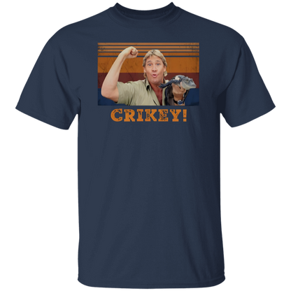 Steve Irwin Animal Lover Crikey Black T-Shirt - leleart