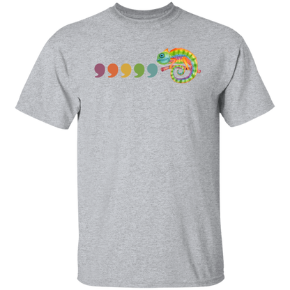 Comma Comma Chameleon Teacher T-Shirt - lapicta