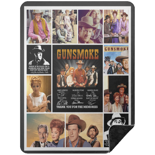Gunsmoke Movie Fleece Blanket, Premium Sherpa Blanket, TV Series Blanket, Gunsmoke TV Series Quilt, Matt Dillon Blanket	BSHL Premium Black Sherpa Blanket 60x80