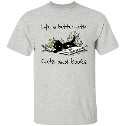 Life Is Better With Cats And Books Vintage T-Shirt - YOUTH