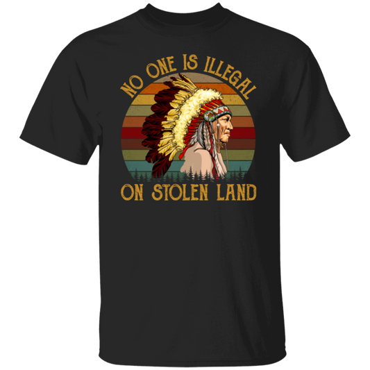 No One Is Illegal On Stolen Land Vintage T-Shirt - leleart