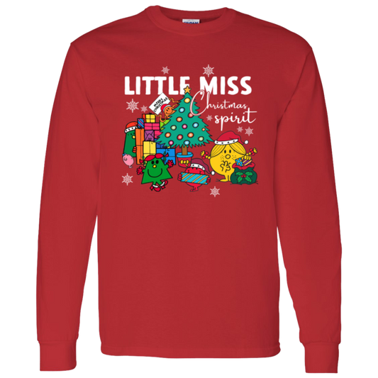 Little Miss Christmas Teacher Vintage G540 LS T-Shirt 5.3 oz. - letter