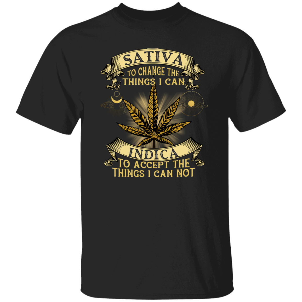 Sativa To Change The Things I Can Indica To Accept The Things I Can Not Funny Weed Vintage T-Shirt, Cannabis Lover Shirt	G500 5.3 oz. T-Shirt
