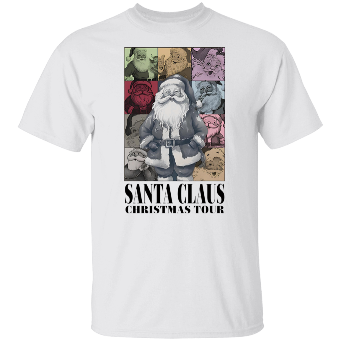 Santa Claus Christmas Tour Teacher Two Sided T-Shirt