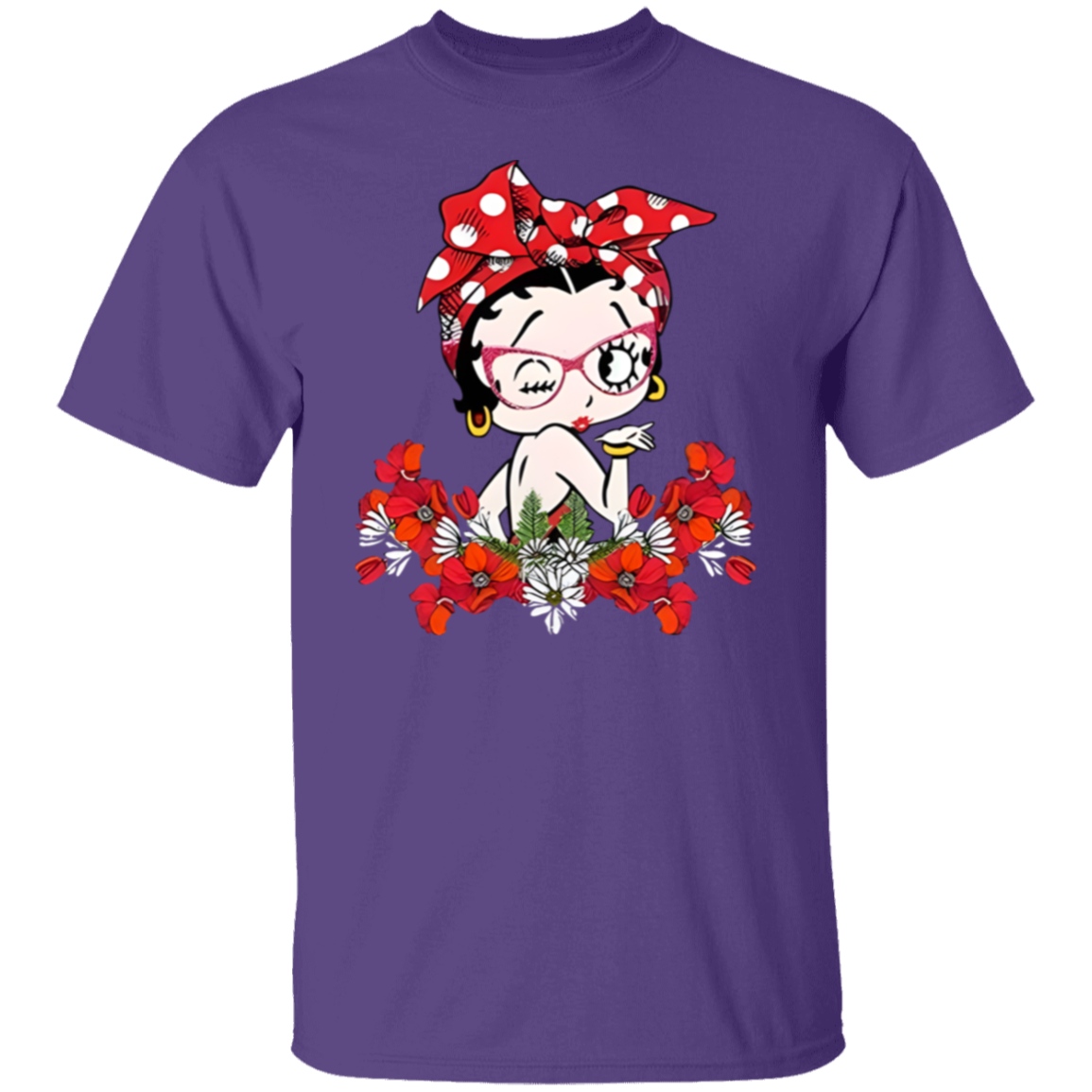 Betty Boop Flower  T-Shirt - leleart