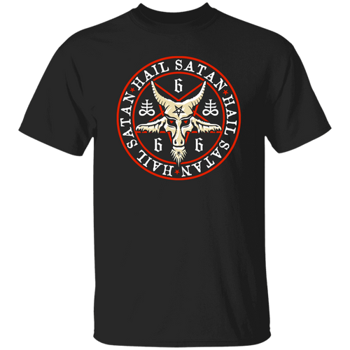 Hail Satan Baphomet In Occult Inverted Pentagram T-Shirt