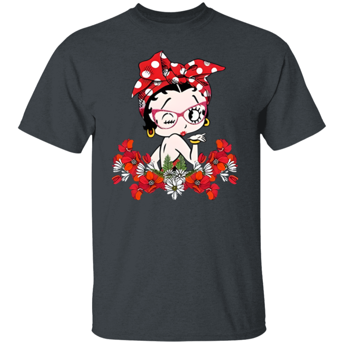 Betty Boop Flower  T-Shirt - leleart