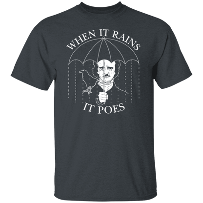 When It Rains It Poes Teacher T-Shirt - CDCraft