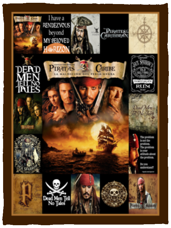 Pirates of the Caribbean Fleece Blanket, Premium Sherpa Blanket, Pirates Of Caribbean Blanket, Movie Blanket, Jack Sparrow Blanket	VPS Cozy Plush Fleece Blanket - 30x40
