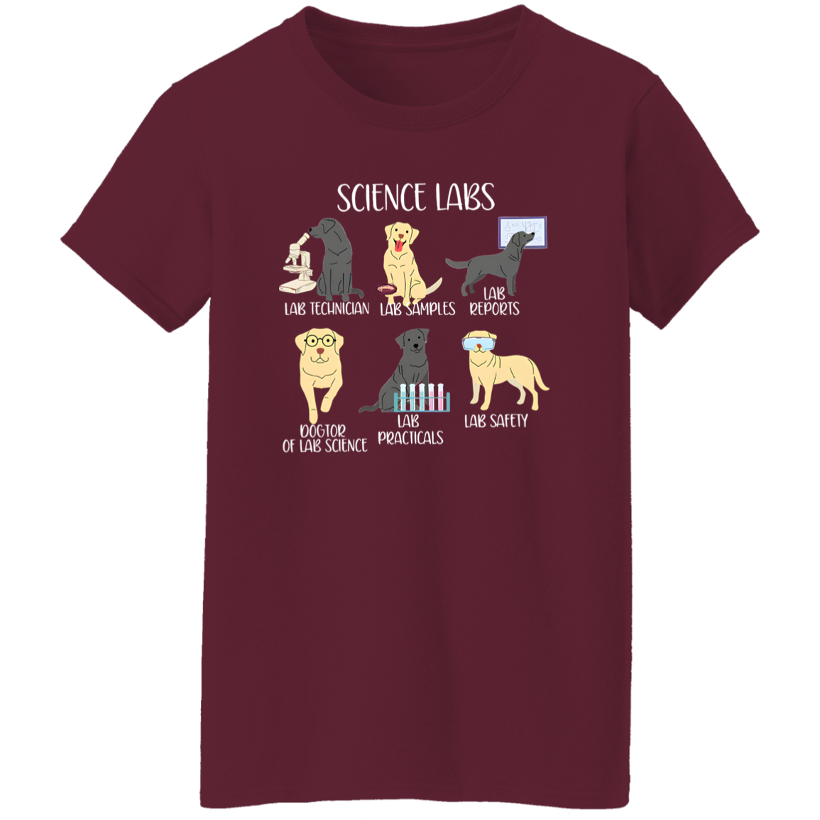 Labrador Retriever Funny Science Teacher Vintage T-Shirt - WOMAN