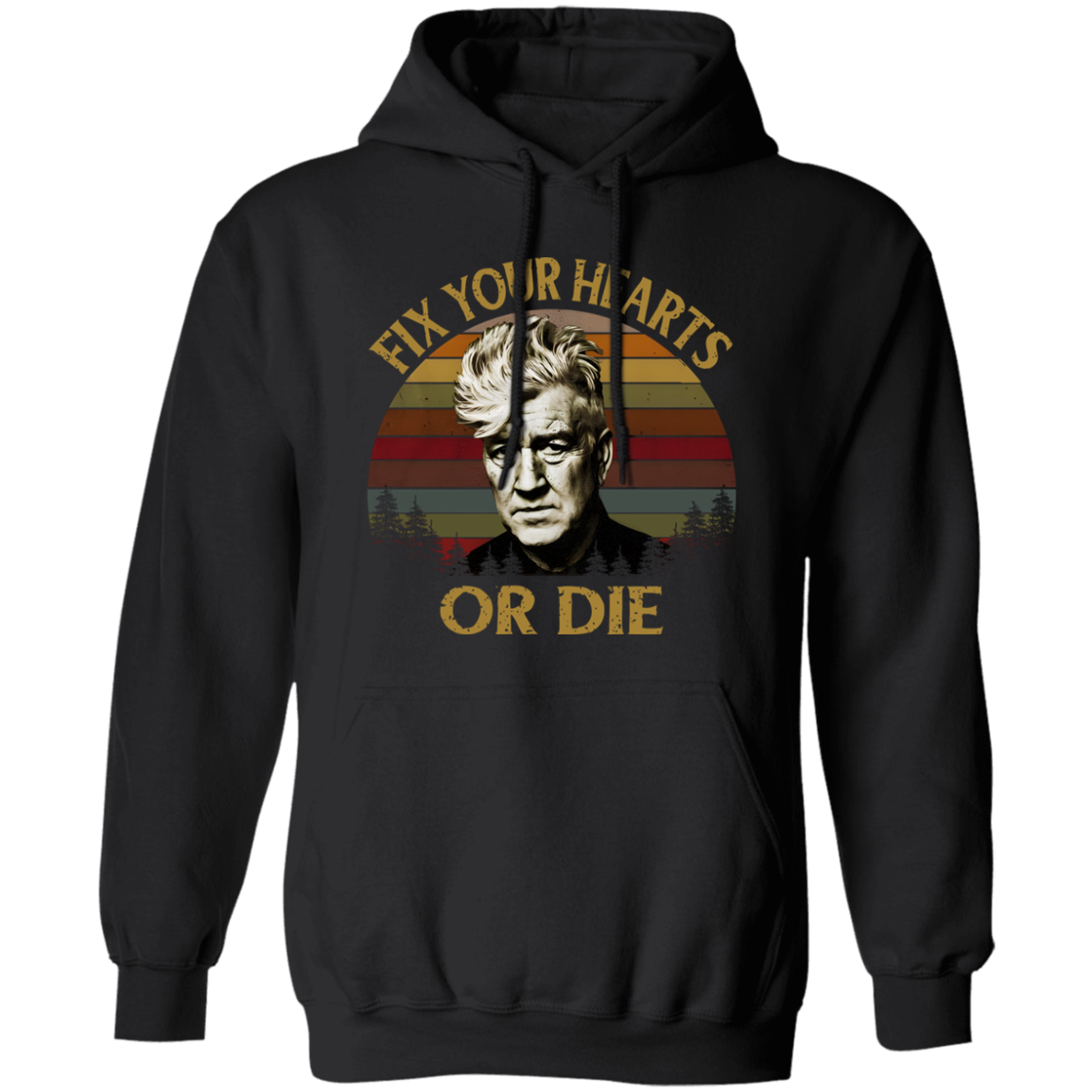 Retro Fix Your Hearts Or Die Vintage  Gildan Pullover Hoodie