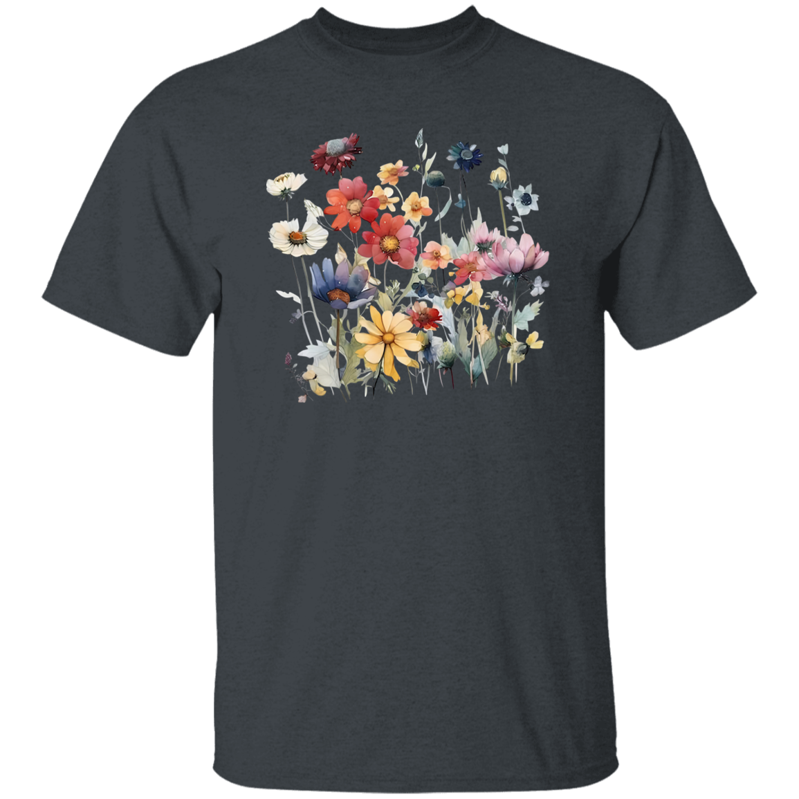 Boho Watercolor Wildflowers T-Shirt - WS04072411
