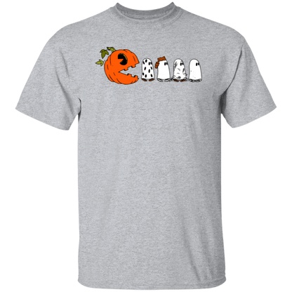 Pumpkin Ghost Pacman T-Shirt - lapicta