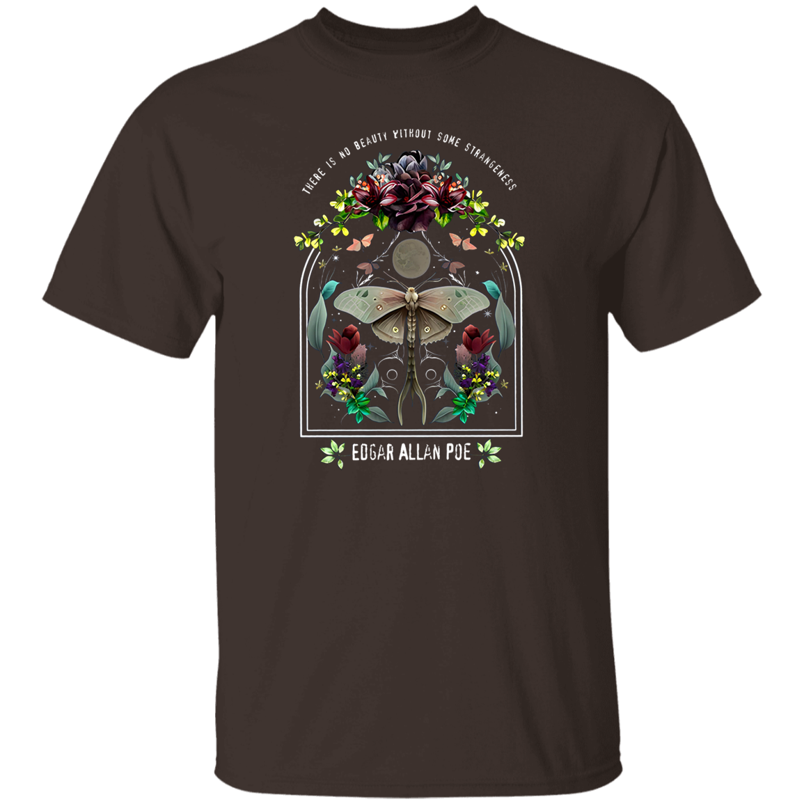 There Is No Beauty Without Some Strangeness Edgar Alan Poe Funny Halloween Teacher Vintage T-Shirt