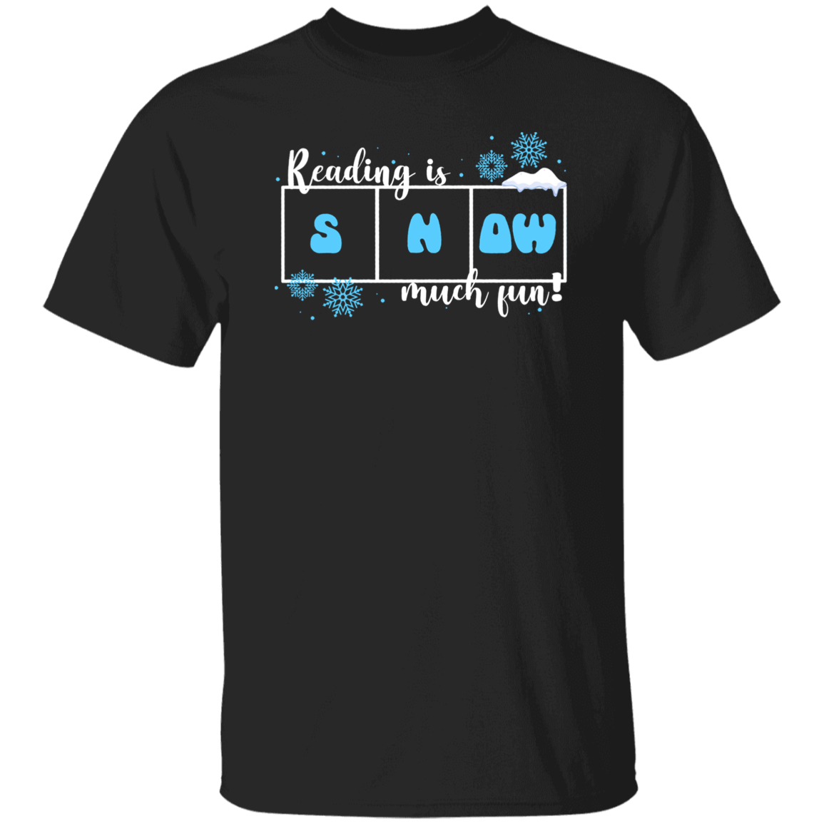 Reading Is Snow Much Fun Teacher Vintage T-Shirt, Reading Shirt, Cute Christmas Gift, Teacher Gift, Snow Shirt	G500 5.3 oz. T-Shirt