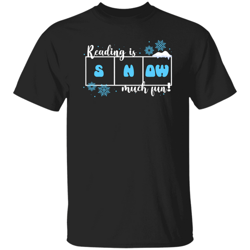 Reading Is Snow Much Fun Teacher Vintage T-Shirt, Reading Shirt, Cute Christmas Gift, Teacher Gift, Snow Shirt	G500 5.3 oz. T-Shirt