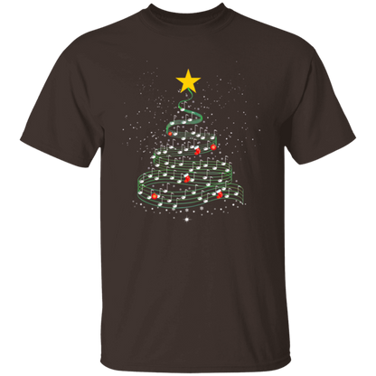 Music Note Christmas Tree Teacher Vintage Unisex  T-Shirt - letter