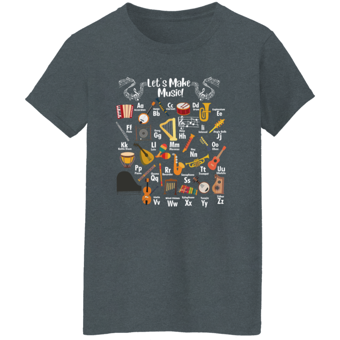 000 - FINAL - Let's Make Music Teacher Vintage T-Shirt - WOMAN