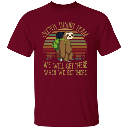 Sloth Hiking Team We Will Get There Funny Vintage Unisex  T-Shirt - lucy - 93821528