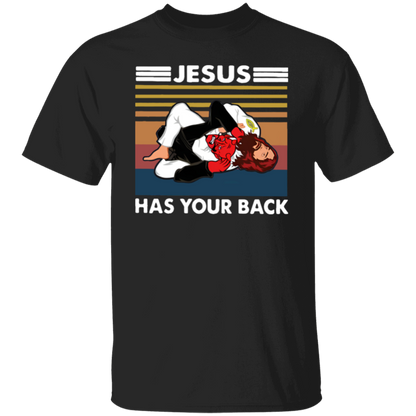 Jiu Jitsu Jesus Has Your Back Funny Christian Gift Vintage T-Shirt - leleart