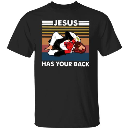 Jiu Jitsu Jesus Has Your Back Funny Christian Gift Vintage T-Shirt - leleart
