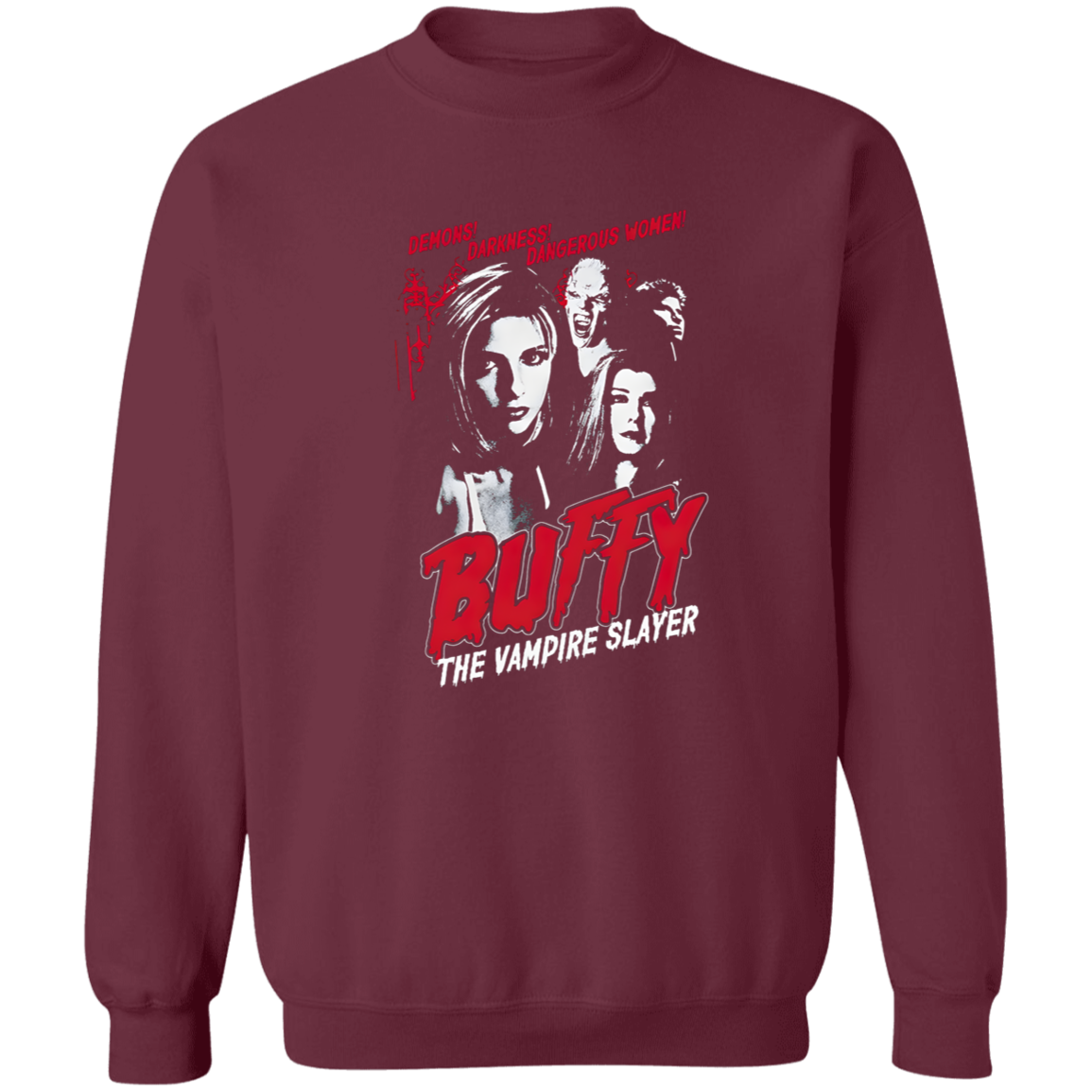 G180 Gildan Crewneck Pullover Sweatshirt Buffy The Vampire Slayer Buffy Unisex Vintage T-Shirt