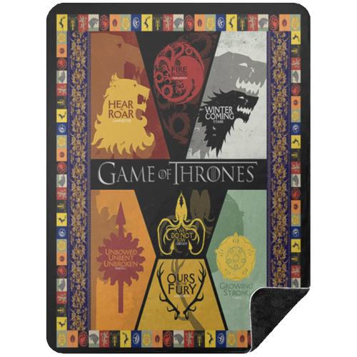 Game Of Thrones Fleece Blanket, Premium Sherpa Blanket, Fantasy Movie Blanket, Game Of Thrones Movie Blanket, TV Series Blanket	BSHL Premium Black Sherpa Blanket 60x80