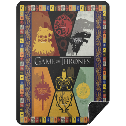 Game Of Thrones Fleece Blanket, Premium Sherpa Blanket, Fantasy Movie Blanket, Game Of Thrones Movie Blanket, TV Series Blanket	BSHL Premium Black Sherpa Blanket 60x80