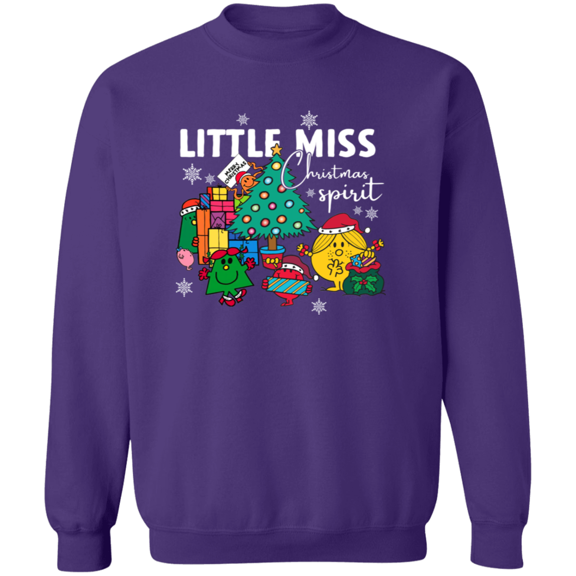 Little Miss Christmas Teacher Vintage G180 Crewneck Pullover Sweatshirt - letter