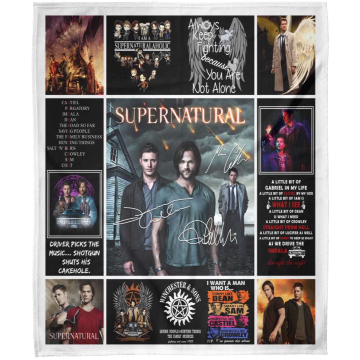 Supernatural TV Series Fleece Blanket, Premium Sherpa Blanket, Supernatural Blanket, Winchester Blanket, Sam And Dean Blanket	FLM Arctic Fleece Blanket 50x60