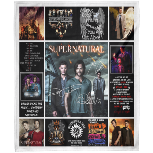 Supernatural TV Series Fleece Blanket, Premium Sherpa Blanket, Supernatural Blanket, Winchester Blanket, Sam And Dean Blanket	FLM Arctic Fleece Blanket 50x60
