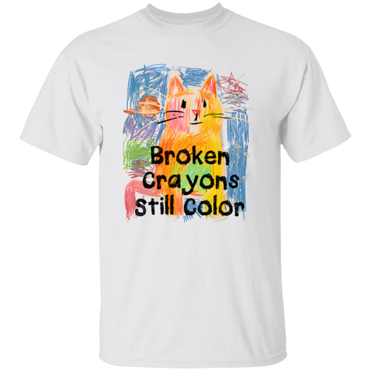 Broken Crayons Still Color Cat Teacher Vintage Unisex  T-Shirt - letter