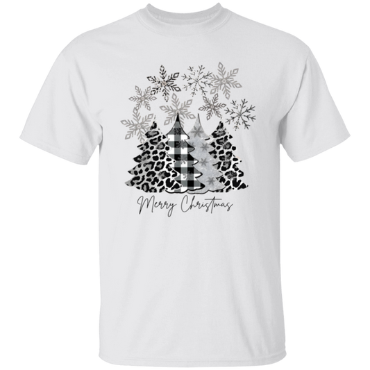 Silver And Black Leopard Christmas Tree Unisex T-Shirt - maria