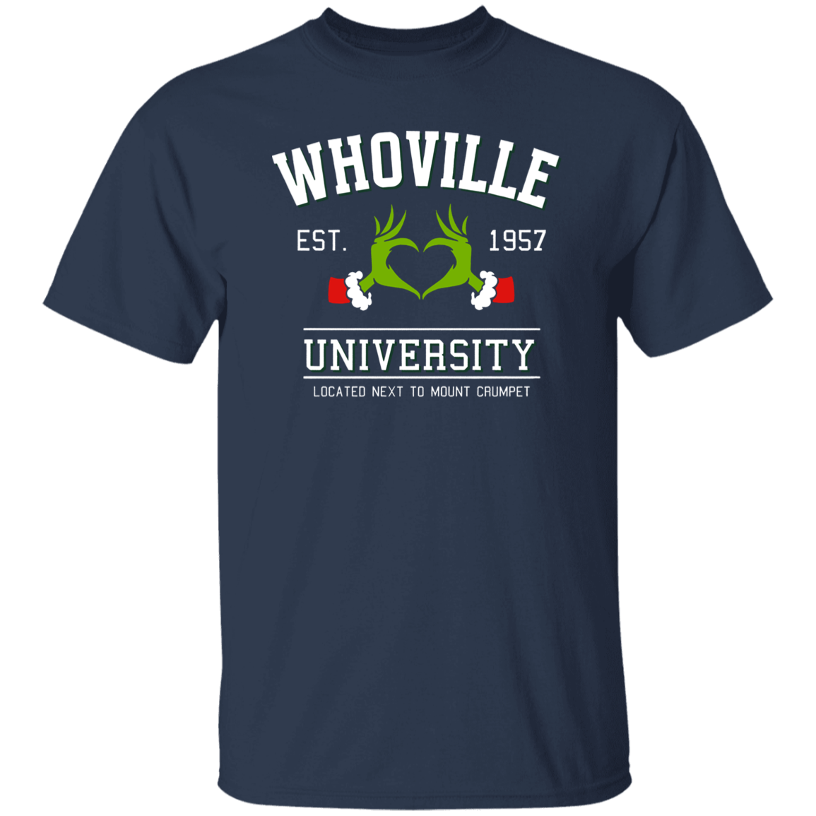 Whoville University Located Next To Mount Crumpet Funny Christmas Teacher Vintage T-Shirt