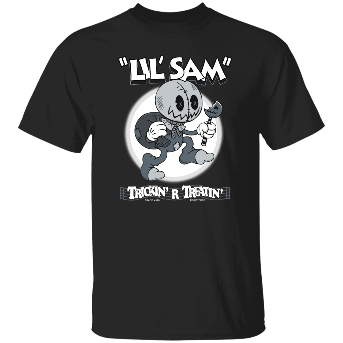 G500 5.3 oz. T-Shirt Lil’ Sam Creepy Cute Trick R Treat Vintage Cartoon Halloween Horror T-Shirt