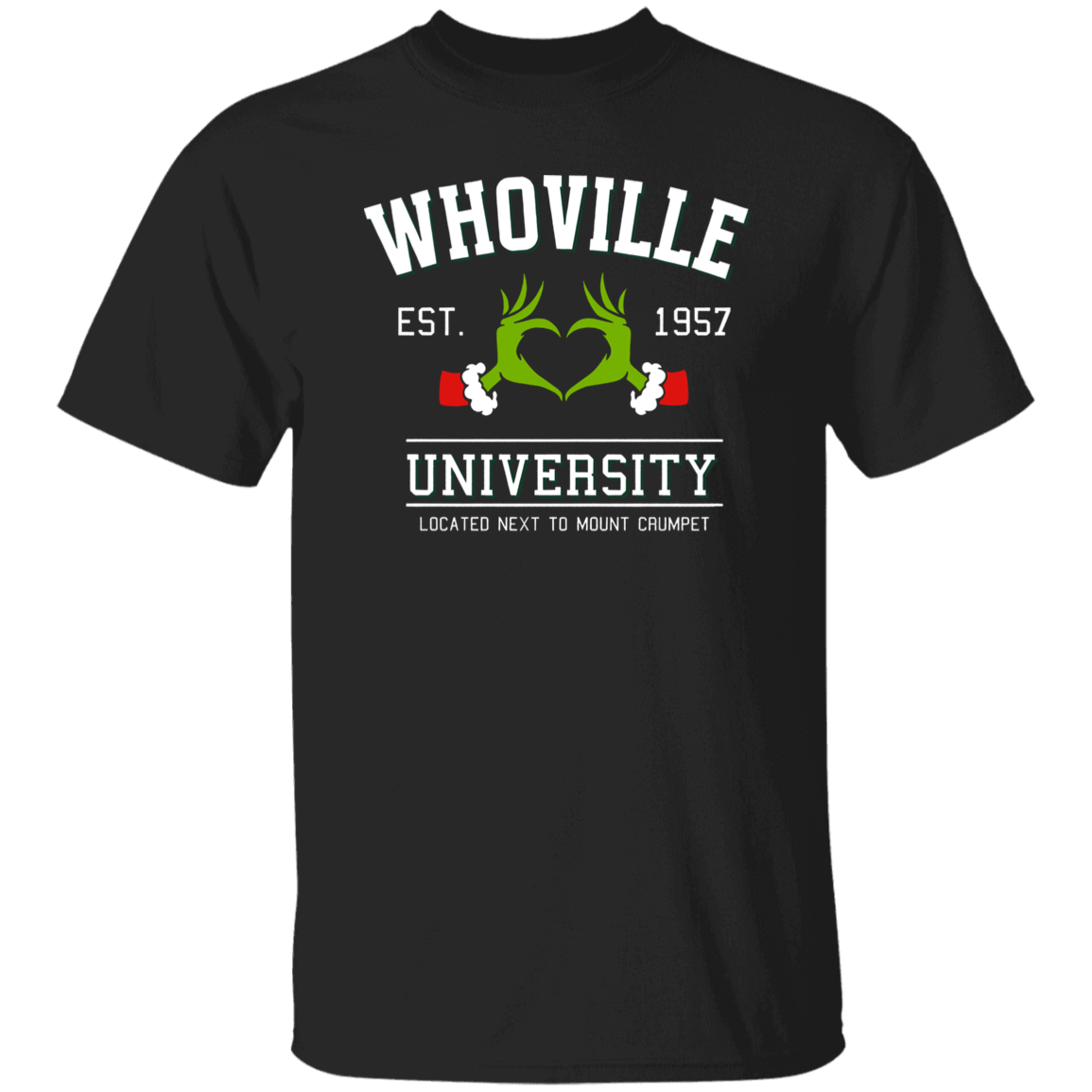 Whoville University Located Next To Mount Crumpet Funny Christmas Teacher Vintage T-Shirt