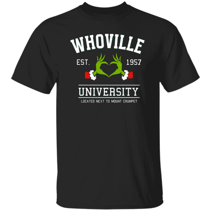 Whoville University Located Next To Mount Crumpet Funny Christmas Teacher Vintage T-Shirt