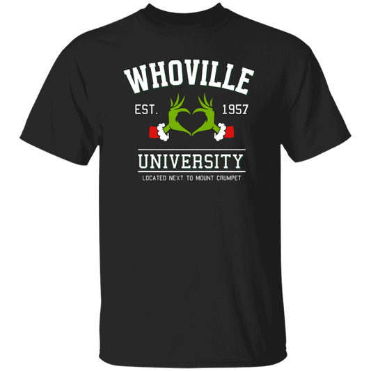 Whoville University Located Next To Mount Crumpet Funny Christmas Teacher Vintage T-Shirt