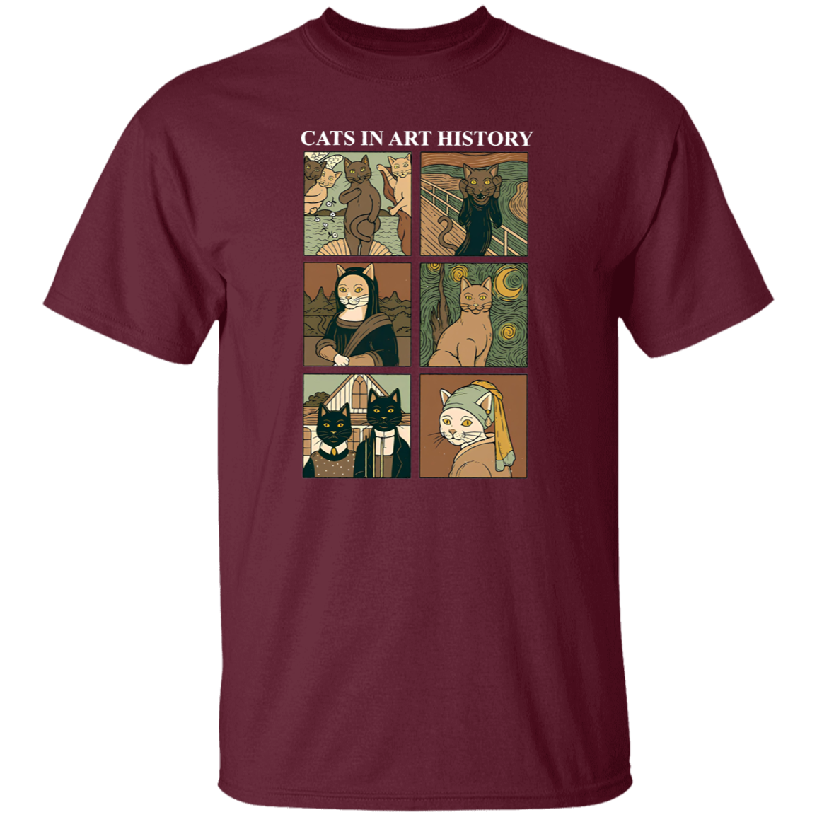 Cat In Art History Teacher Vintage T-Shirt