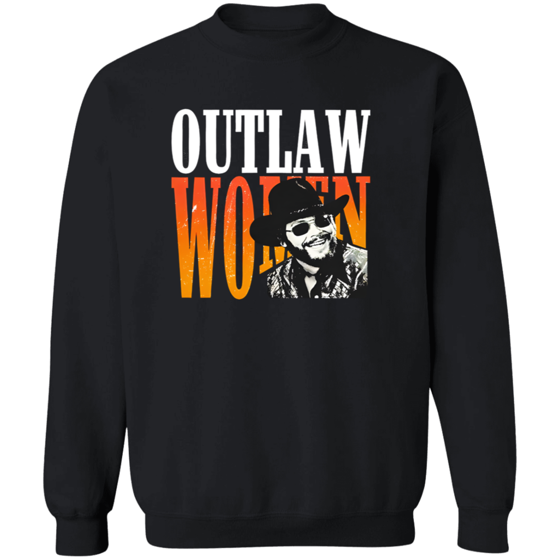 G180 Gildan Crewneck Pullover Sweatshirt Hank Williams Jr Outlaw Unisex Vintage T-Shirt