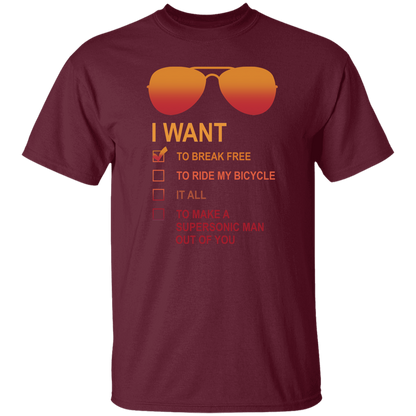 I Want to Break Free Freddie Mercury Glasses T-Shirt - leleart