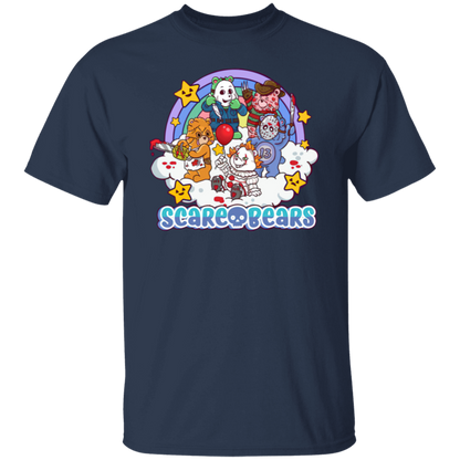 Scary Care Scare Bears Funny Halloween Horror Faces T-Shirt - leleart