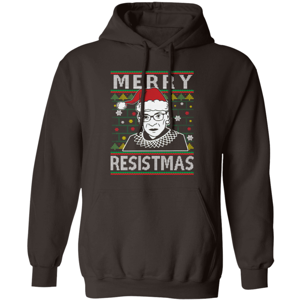 Merry Resistmas Ruth Bader Ginsburg Ugly Christmas G185 Pullover Hoodie - 96566245 - lucy