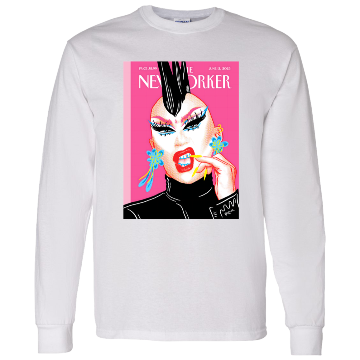 G540 LS T-Shirt 5.3 oz. The New Yorker Magazine Cover The Look Of Pride By Sasha Velour Unisex T-Shirt