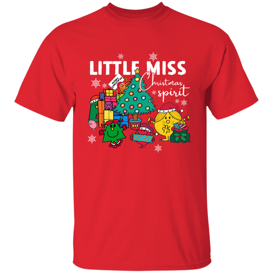 Little Miss Christmas Teacher Vintage G500B Youth 5.3 oz 100% Cotton T-Shirt - letter