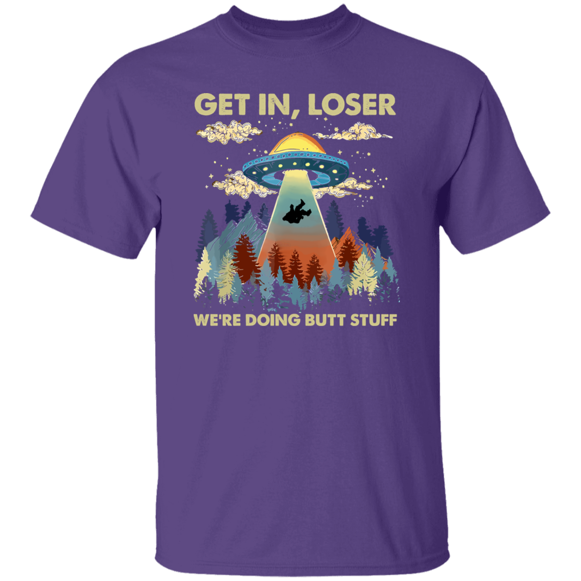 Bigfoot Alien Ufo Shirt Bigfoot Get In Loser Vintage T-Shirt