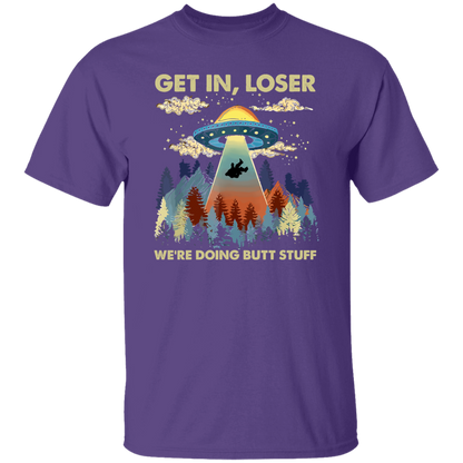 Bigfoot Alien Ufo Shirt Bigfoot Get In Loser Vintage T-Shirt